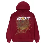 Spider Logo Hoodie Maroon