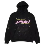 Spider Pink Logo Hoodie Black