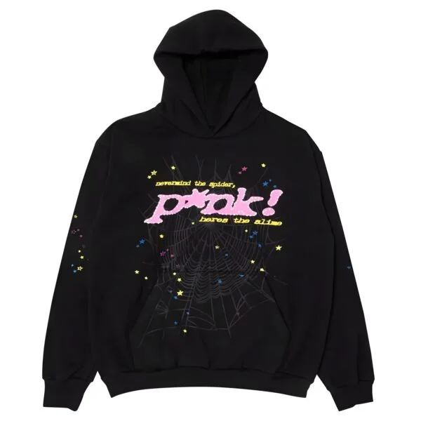 Spider Pink Logo Hoodie Black Spider Pink Logo Hoodie Black
