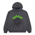 Spider Wait Web Hoodie Slate Grey