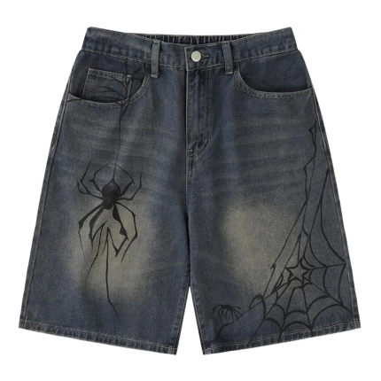 Y2K Blue Denim Shorts Loose Casual Jeans